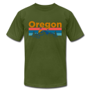 Oregon T-Shirt - Retro Mountain & Birds Unisex Oregon T Shirt - olive
