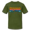 Oregon T-Shirt - Retro Mountain & Birds Unisex Oregon T Shirt - olive