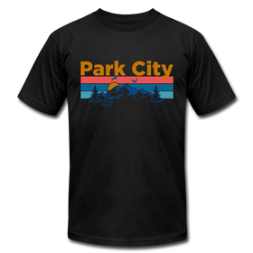 Park City, Utah T-Shirt - Retro Mountain & Birds Unisex Park City T Shirt - black