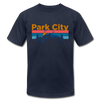 Park City, Utah T-Shirt - Retro Mountain & Birds Unisex Park City T Shirt - navy
