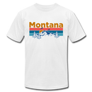 Montana T-Shirt - Retro Mountain & Birds Unisex Montana T Shirt - white