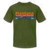 Montana T-Shirt - Retro Mountain & Birds Unisex Montana T Shirt - olive