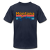 Montana T-Shirt - Retro Mountain & Birds Unisex Montana T Shirt - navy