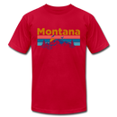 Montana T-Shirt - Retro Mountain & Birds Unisex Montana T Shirt - red