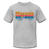 Missoula, Montana T-Shirt - Retro Mountain & Birds Unisex Missoula T Shirt - heather gray