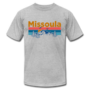 Missoula, Montana T-Shirt - Retro Mountain & Birds Unisex Missoula T Shirt - heather gray