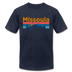 Missoula, Montana T-Shirt - Retro Mountain & Birds Unisex Missoula T Shirt - navy