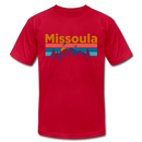 Missoula, Montana T-Shirt - Retro Mountain & Birds Unisex Missoula T Shirt - red