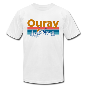 Ouray, Colorado T-Shirt - Retro Mountain & Birds Unisex Ouray T Shirt - white