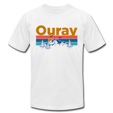 Ouray, Colorado T-Shirt - Retro Mountain & Birds Unisex Ouray T Shirt - white