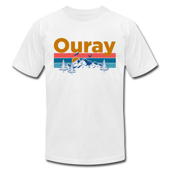 Ouray, Colorado T-Shirt - Retro Mountain & Birds Unisex Ouray T Shirt - white