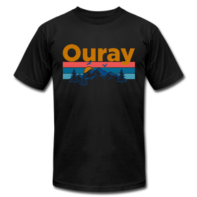 Ouray, Colorado T-Shirt - Retro Mountain & Birds Unisex Ouray T Shirt - black