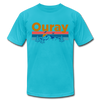 Ouray, Colorado T-Shirt - Retro Mountain & Birds Unisex Ouray T Shirt - turquoise