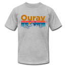 Ouray, Colorado T-Shirt - Retro Mountain & Birds Unisex Ouray T Shirt - heather gray