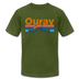 Ouray, Colorado T-Shirt - Retro Mountain & Birds Unisex Ouray T Shirt - olive