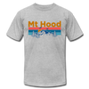 Mt Hood, Oregon T-Shirt - Retro Mountain & Birds Unisex Mt Hood T Shirt - heather gray