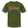 Mt Hood, Oregon T-Shirt - Retro Mountain & Birds Unisex Mt Hood T Shirt - olive