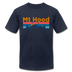 Mt Hood, Oregon T-Shirt - Retro Mountain & Birds Unisex Mt Hood T Shirt - navy
