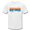North Carolina T-Shirt - Retro Mountain & Birds Unisex North Carolina T Shirt - white