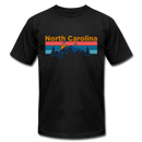 North Carolina T-Shirt - Retro Mountain & Birds Unisex North Carolina T Shirt - black