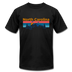 North Carolina T-Shirt - Retro Mountain & Birds Unisex North Carolina T Shirt - black