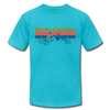 North Carolina T-Shirt - Retro Mountain & Birds Unisex North Carolina T Shirt - turquoise
