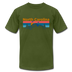 North Carolina T-Shirt - Retro Mountain & Birds Unisex North Carolina T Shirt - olive