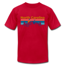North Carolina T-Shirt - Retro Mountain & Birds Unisex North Carolina T Shirt - red