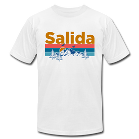Salida, Colorado T-Shirt - Retro Mountain & Birds Unisex Salida T Shirt - white