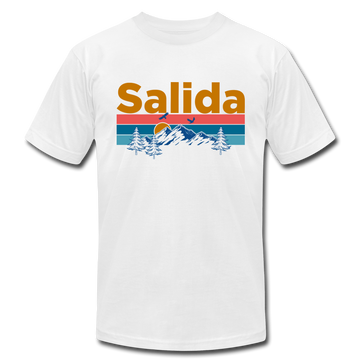 Salida, Colorado T-Shirt - Retro Mountain & Birds Unisex Salida T Shirt - white