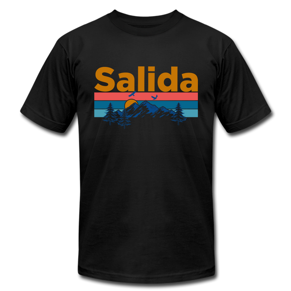 Salida, Colorado T-Shirt - Retro Mountain & Birds Unisex Salida T Shirt - black