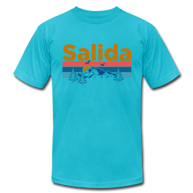 Salida, Colorado T-Shirt - Retro Mountain & Birds Unisex Salida T Shirt - turquoise