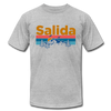 Salida, Colorado T-Shirt - Retro Mountain & Birds Unisex Salida T Shirt - heather gray