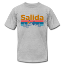 Salida, Colorado T-Shirt - Retro Mountain & Birds Unisex Salida T Shirt - heather gray
