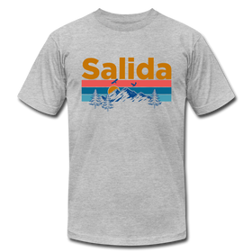 Salida, Colorado T-Shirt - Retro Mountain & Birds Unisex Salida T Shirt - heather gray