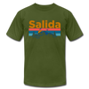 Salida, Colorado T-Shirt - Retro Mountain & Birds Unisex Salida T Shirt - olive
