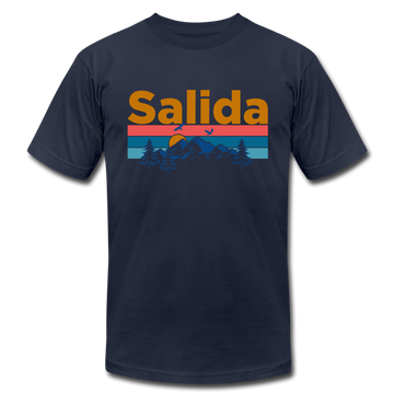 Salida, Colorado T-Shirt - Retro Mountain & Birds Unisex Salida T Shirt - navy