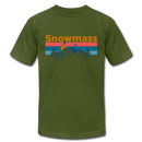 Snowmass, Colorado T-Shirt - Retro Mountain & Birds Unisex Snowmass T Shirt - olive