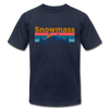 Snowmass, Colorado T-Shirt - Retro Mountain & Birds Unisex Snowmass T Shirt - navy