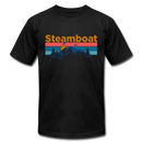 Steamboat, Colorado T-Shirt - Retro Mountain & Birds Unisex Steamboat T Shirt - black