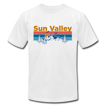 Sun Valley, Idaho T-Shirt - Retro Mountain & Birds Unisex Sun Valley T Shirt - white