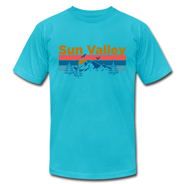 Sun Valley, Idaho T-Shirt - Retro Mountain & Birds Unisex Sun Valley T Shirt - turquoise