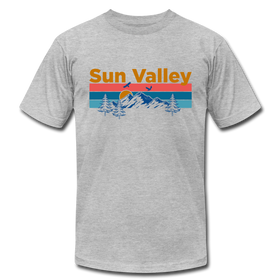Sun Valley, Idaho T-Shirt - Retro Mountain & Birds Unisex Sun Valley T Shirt - heather gray