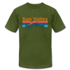 Sun Valley, Idaho T-Shirt - Retro Mountain & Birds Unisex Sun Valley T Shirt - olive