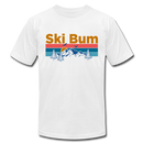 Ski Bum T-Shirt - Retro Mountain & Birds Unisex Ski Bum T Shirt - white