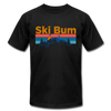 Ski Bum T-Shirt - Retro Mountain & Birds Unisex Ski Bum T Shirt - black