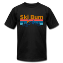 Ski Bum T-Shirt - Retro Mountain & Birds Unisex Ski Bum T Shirt - black
