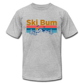 Ski Bum T-Shirt - Retro Mountain & Birds Unisex Ski Bum T Shirt