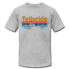 Telluride, Colorado T-Shirt - Retro Mountain & Birds Unisex Telluride T Shirt - heather gray