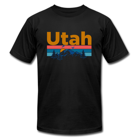 Utah T-Shirt - Retro Mountain & Birds Unisex Utah T Shirt - black